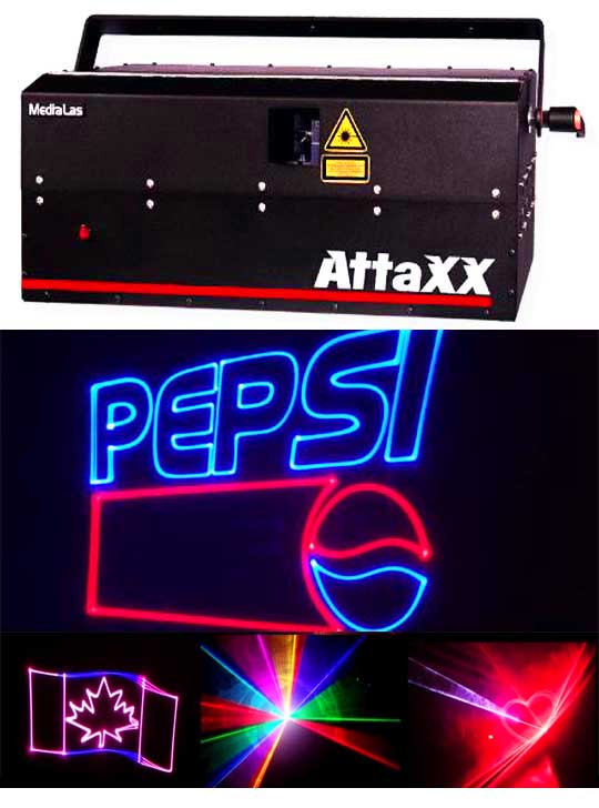 Лазерный проектор для рекламы на небе MEDIALAS AttaXX 8000 RGB